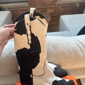 Jeffrey Campbell Black and White Heeled Boots